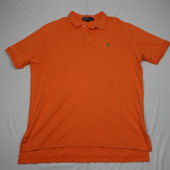 Ralph Lauren Polo Shirt Adult Large Men's Pullover Orange Color Short Sleeves - Picture 1 of 11